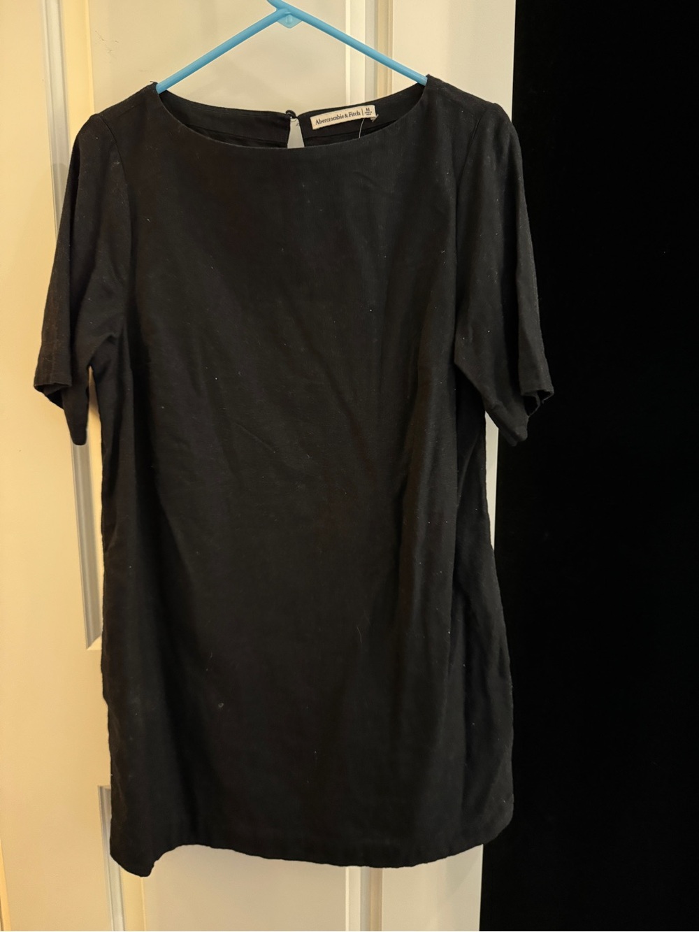 Abercrombie & Fitch Black Short-Sleeve Shift Tunic/ dress